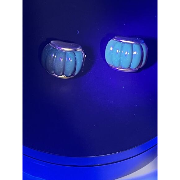 Givenchy Vintage Gold Tone Non Pierced Brown Lucite Glowing Clip On Earrings - Picture 6 of 10